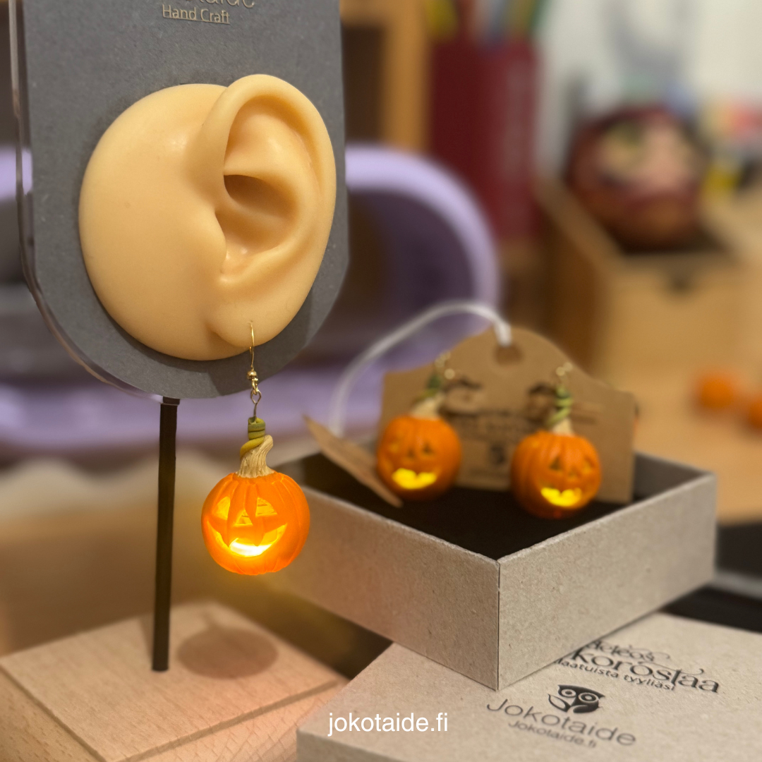 Pumpkin Earrings with with LED Light