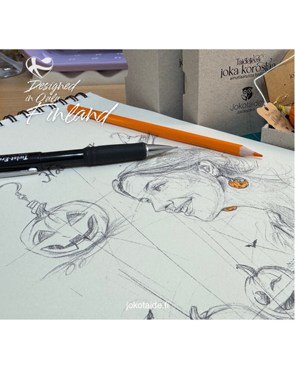 Pumpkin Earrings with Green Leaf